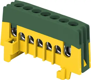 Power distribution bar ORNO OR-LZ-8208/7/GN — insulating terminal strip PRO PE, 7 conductors, green