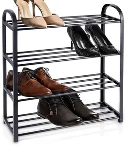 Metal Shoe Rack Vilde 4-Tier (Model 569732) — 4 Shelves, Floor Storage