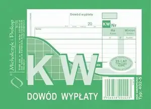 Receipt book Michalczyk & Prokop Druk KW dowód wypłaty A6 multipage carbonless 80 sheets (38K013A)