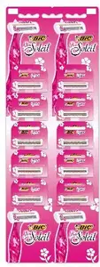Disposable Razor BIC Miss Soleil, 10-piece pack, single-blade cartridge on strip