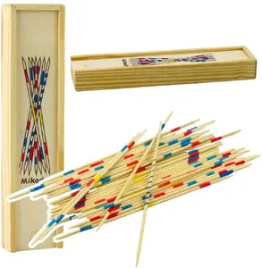 Wooden Mikado Pick-Up Sticks set 41 pcs, LEANToys