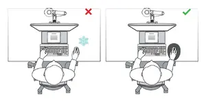 Ergonomisks risinājums, kas samazina aukstuma izraisītu diskomfortu