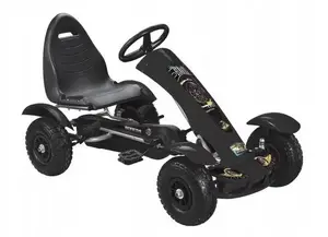 Pedāļu gokarts Super-Toys F618 — melns, bērnu braucamrīks