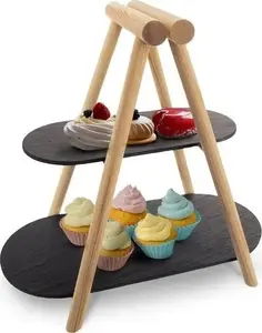 Wooden two-tier fruit bowl ORION Patera Patera 41×24×38.5 cm with stone finish