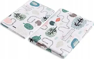 Bed linen set Sensillo 2-piece for baby 100×135 cm — hedgehog pattern, emerald