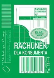 Receipt Book Michalczyk & Prokop Rachunek dla konsumenta A7 264-9, pocket-size consumer receipt pads