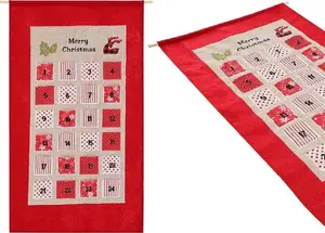 Advent calendar Saska Garden 56x87 cm red, wall-hanging decorative calendar