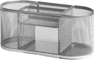 Desk organizer Forofis 91333 metal silver — pen holder and stationery tray