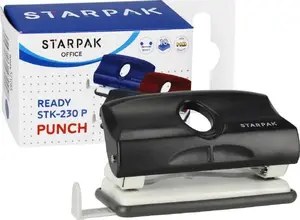 Дырокол STARPAK модель STK DZI13 — диаметр 0,8 мм, вместимость 80 листов, черный