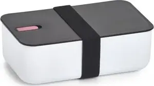 Lunch box ZELLER 19×12×6.5 cm plastic — white/black/pink