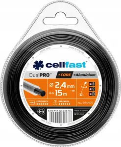 Griezes aukla Cellfast 2,4 mm × 15 m apaļa ar serdi (modelis 35-063)