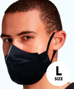 Reusable two-layer textile face mask Mocco L size Black
