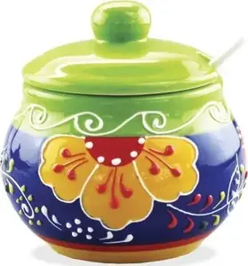 Ceramic sugar bowl Maestro MR-20007-09, ceramic canister for sugar