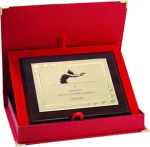 Plastic Diploma Plaque with Metal Engraving Plate and Case, Victoria Sport HG422+ETUI