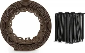 Lawn edging kit BRADAS EASY BORDER 40 mm brown - modular garden border set
