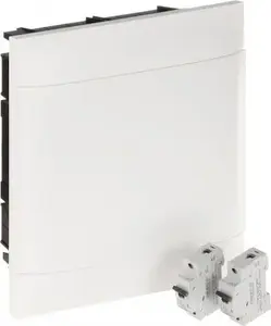 Modular flush-mounted distribution board Legrand PRACTIBOX S 2x12 with white doors, 2x1P B16 RX3