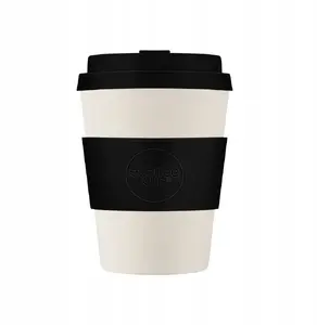 Ceļojumu krūze Ecoffee Cup Solid Colours 350 ml — atkārtoti izmantojams kafijas krūze līdzņemšanai, Black Nature