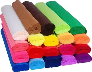 Biurfol crepe tissue paper, silver — artist's crepe paper rolls for crafts and decoration