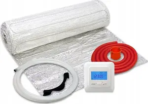 Grīdas apsildes sildes mats Thermoval WT 2010 AL, vienpusēji barots, 150 W/m², 6,0 m², ar regulatoru TVT 04 E