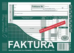 Invoice Book Michalczyk & Prokop FAKTURA BRUTTO A5 (UPROSZCZONA) O+1K — carbonless A5 invoice pads