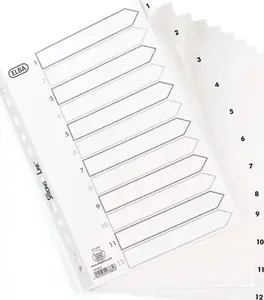 Elba plastic dividers Strong Line A4, numbered 1–12, white