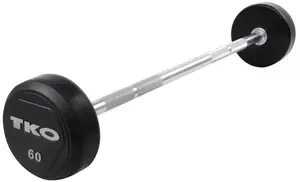 Barbell TKO straight rubber-coated 45 kg K805R-45 — weightlifting bar, fixed total mass