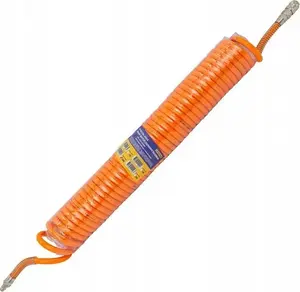 Spirāles poliuretāna šļūtene 8 mm x 10 m ar 1/4" ātrsavienojumiem PARTNER PA-1208-10M (maks. spiediens 15 bar)