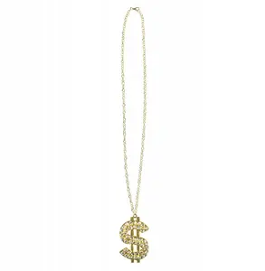 Necklace PartyDeco Party Deco Dollar with decorative stones — costume jewelry accessory