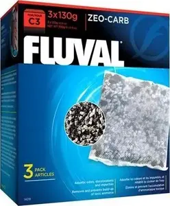 Rezerves Zeo‑Carb ogļu kasetne priekš Fluval C3 filtra, 3 × 130 g