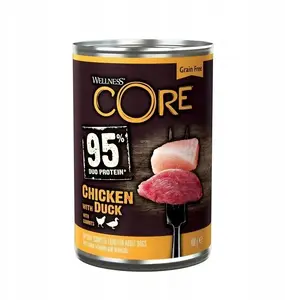 Влажный корм для собак CESAR Core 95% Duo Protein для взрослых собак, курица и утка, 400 г, банка