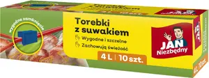 Полиэтиленовые пакеты на молнии Staples JAN NIEZBĘDNY 4 л — 10 шт., многоразовые закрывающиеся пакеты