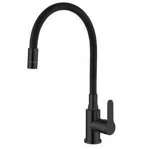 Кухонный смеситель INVENA Ksanti Inox чёрный H/BZ-37-I04 — однорычажный для мойки