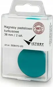 Magnets, Victory Office Product MAGNESY 38 mm, pack of 2, pastel turquoise
