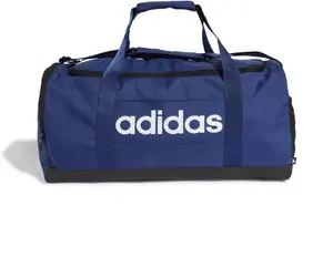 Спортивная сумка ADIDAS Linear Duffel M тёмно-синяя – средний размер для тренировок и поездок (IN6116)