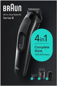 Тример BRAUN SK3400BLK – компактный персональный триммер, аккумуляторный, для точной стрижки