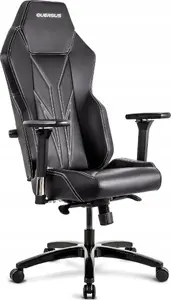Spēļu krēsls Quersus VAOS.2.3 White Accent — ergonomisks sacīkšu tipa sēdeklis ar augstu atzveltni, regulējami roku balsti