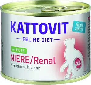 Mitrs kaķu barība KATTOVIT Renal / nieru atbalstam, tītaru, 185 g paciņa