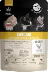 Kaķu barība PetRepublic KOT Junior 100 g vistas mērcē