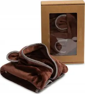 Bathrobe Sensillo Soft Teddy Brown — child bathrobe, hooded, plush fabric