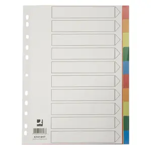 Q-CONNECT KF01897 tab index Blank tab index Polypropylene (PP) Multicolour