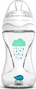Glass anti-colic baby bottle Nuvita 240 ml white