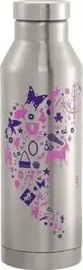 Izolēta nerūsējošā tērauda pudele step by step “Purple & Rose” — ceļojumu pudele, vakuumā izolēta