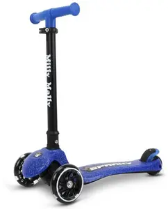 Children's three-wheel kick scooter milly mally Sparky Blue model 6251 with adjustable handlebar and low deck