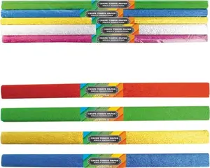 STARPAK Металлизированная гофрированная бумага 25x50 см, микс цветов, 5 шт.