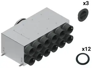 Distribution junction box SpiroFlex 12-9x75/200 insulated two-row kit