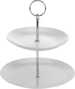 Porcelain 2-Tier Cake Stand, Excellent Houseware Patera 2-level (porcelain) for cakes and cookies