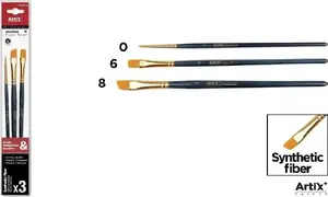 Brush set TEKA 3 pcs synthetic bristles — painting and finishing brushes, small sizes