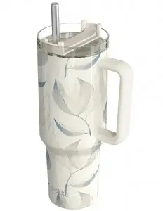 Termokrūze QUOKKA Quokka Stream no nerūsējošā tērauda 1200 ml ar salmiņu (Cotton)