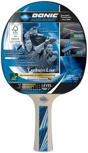 Table tennis racket Donic Legends 700 — blue/wood, wooden handle, 1 pc