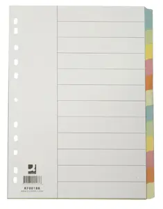 Blank tab index Q-Connect KF00188, assorted colours, 223×297×192 mm, 1 pc